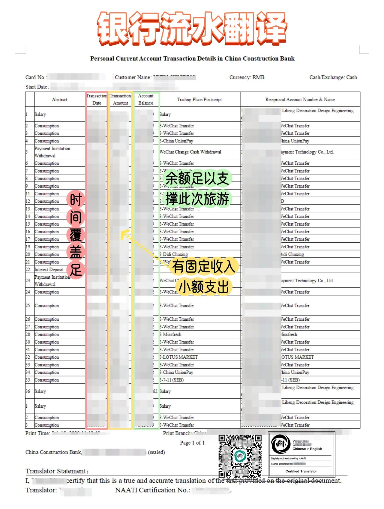 新西兰签证银行流水翻译与筛选全攻略naati certified translator