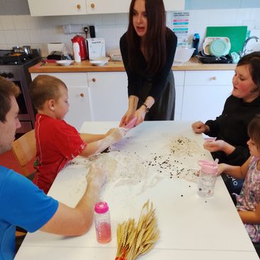 Learning mentor leading baking