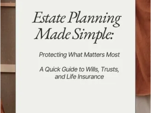 Book cover titled 'Estate Planning Made Simple' focusing on wills, trusts, and life insurance.