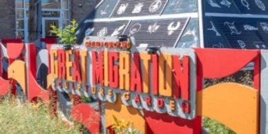 Sign for Great Migration Culture Garden.