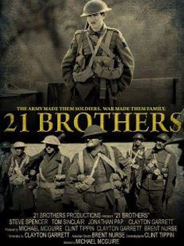 Movie poster for 21 Brothers, a war drama about soldiers and family.