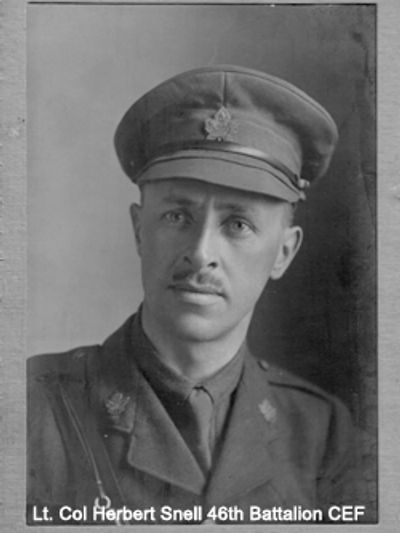 Portrait of Lt. Col Herbert Snell in military uniform from the 46th Battalion CEF.