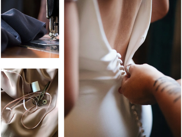 Tailoring and dress fitting process.