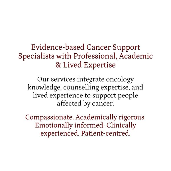 Cancer support specialists with professional, academic, and lived expertise offer compassionate, evidence-based care.