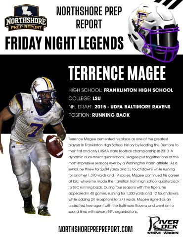 Terrence Magee football profile from Northshore Prep Report.