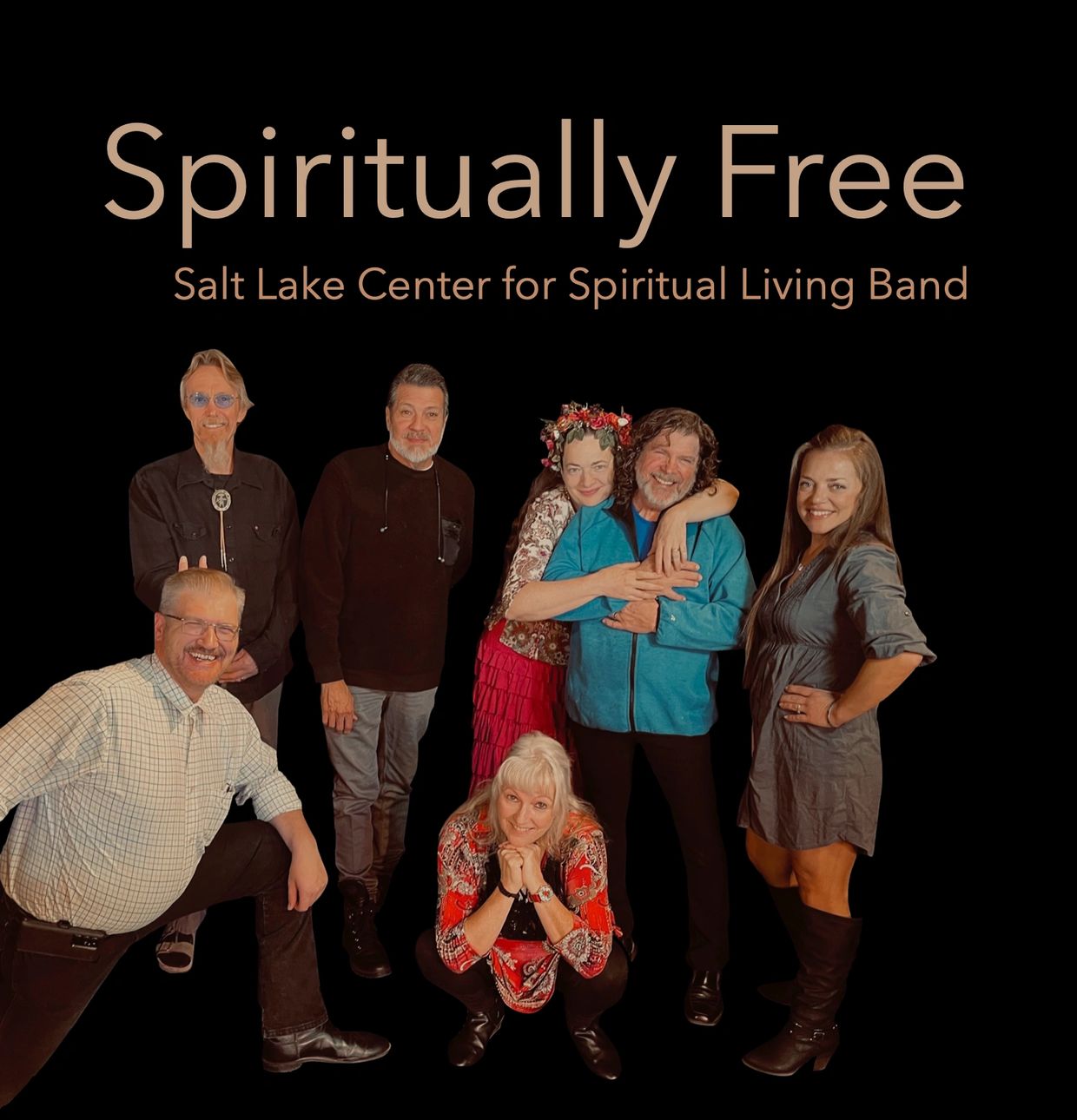 Salt Lake Center band members posing together under "Spiritually Free" text.