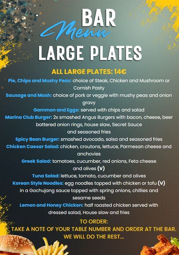 Large plates menu.  All priced at 14€.