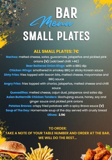 Small plates menu.  Only 7€ each.