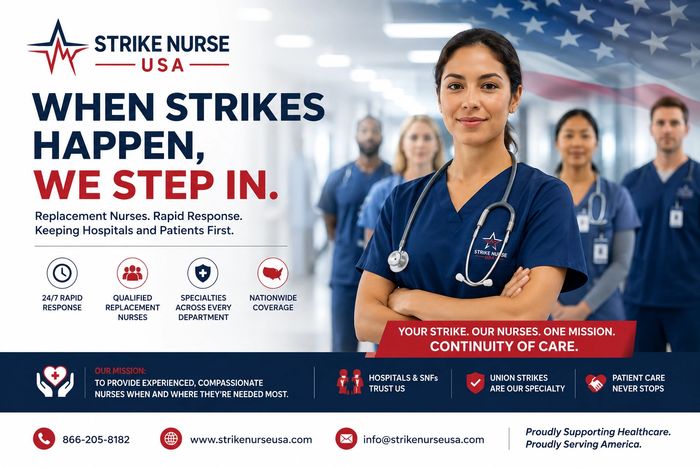 Strike Nurse USA 
Strike Nurse Company
Strike Nurse Agency
Travel Nursing Jobs