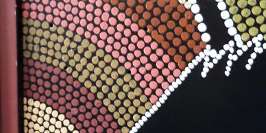 dot painting close up