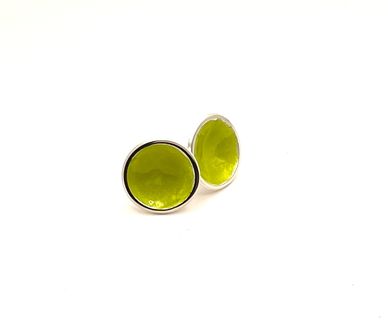 Enamelled button earrings