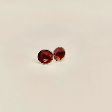 Enamelled button earrings
