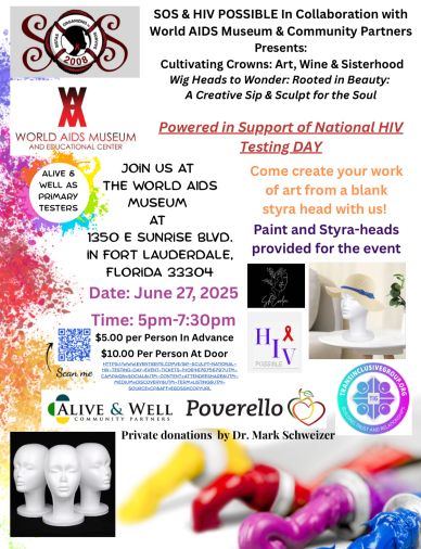 Art event at World AIDS Museum raising HIV awareness with creative workshops and testing.
