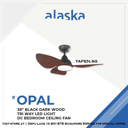 Alaska OPAL/EOPAL 38"/42"/50"/60" DC Ceiling Fan with LED Light