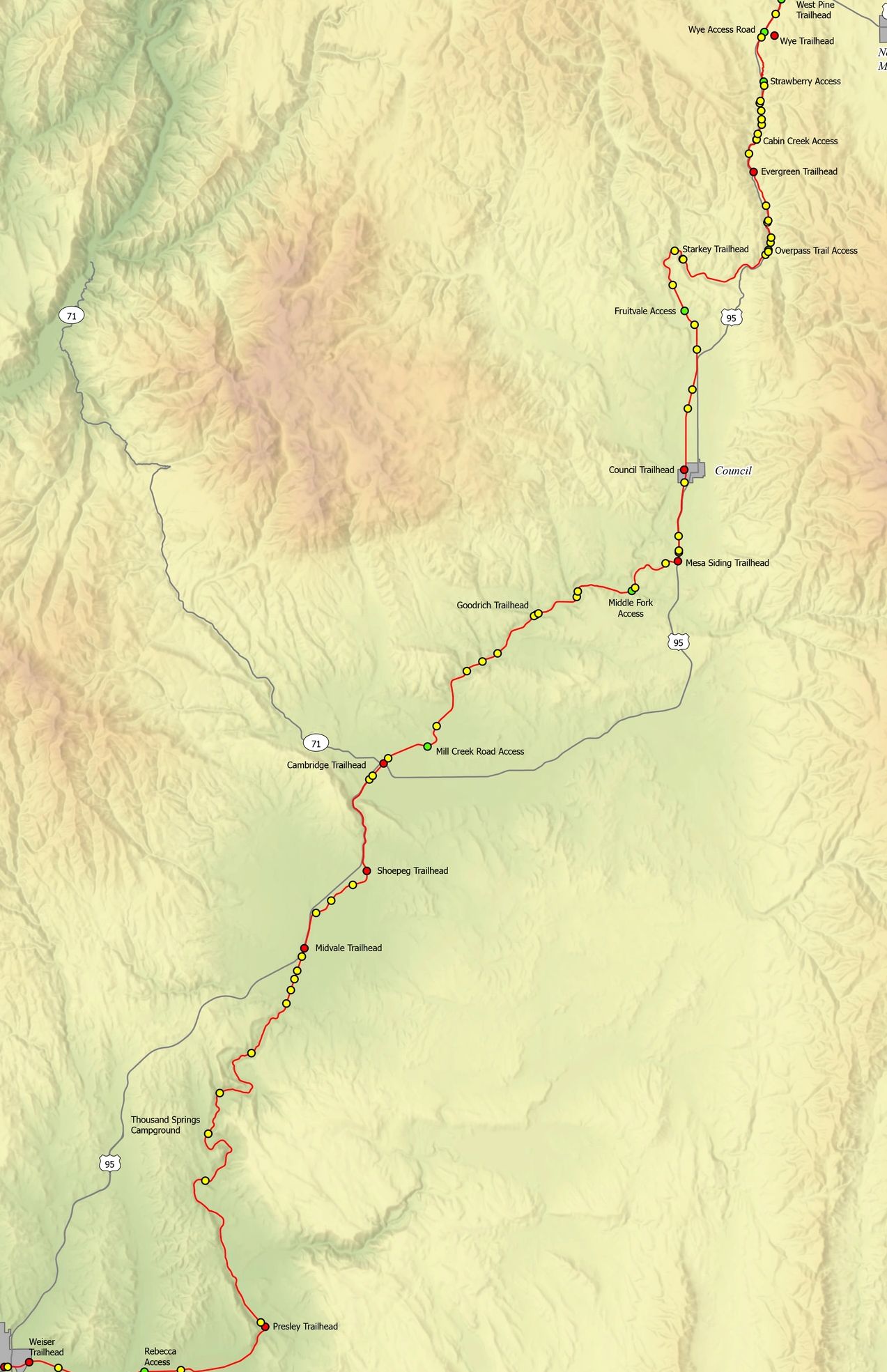 Weiser River Trail Map Trail Map & Access