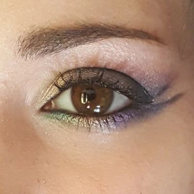 a close-up photo of an eye makeup