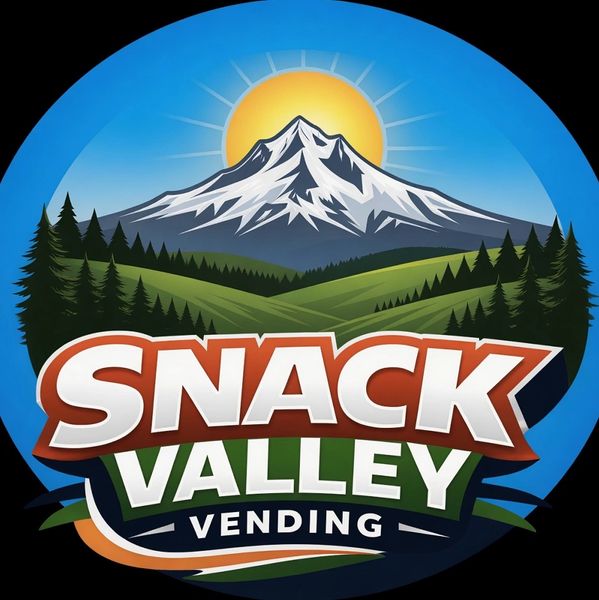 Logo of Snack Valley Vending with a mountain and sun.