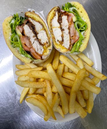 Chicken Ciabatta Sandwich with French Fries