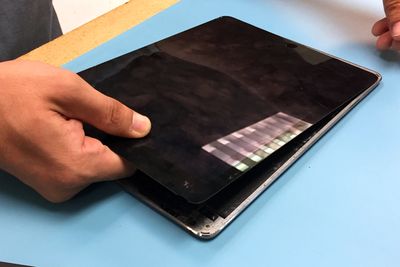 screen being replaced on tablet