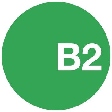 Green circle with white text 'B2'.
