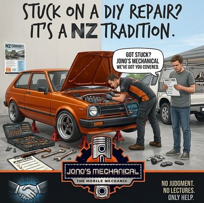 Car on jack stands being repaired