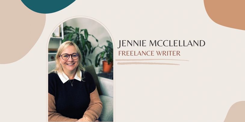 Portrait of Jennie McClelland, freelance writer, with a warm smile.