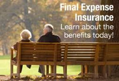 Elderly couple on a park bench promoting final expense insurance.
