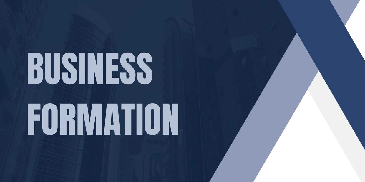 Modern graphic design with the text 'Business Formation'.
