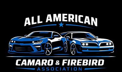 Logo showing blue Camaro and Firebird cars with 'All American Camaro &amp; Firebird Association' text.