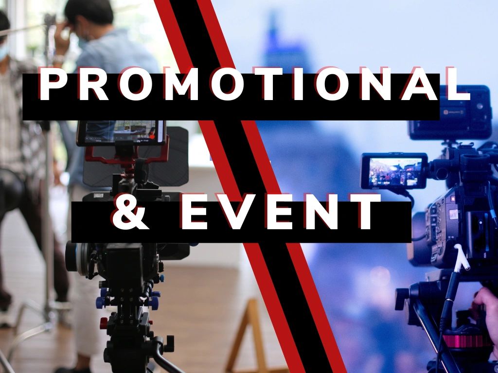 A composite photo of live event videography, and corporate videography of an indoor seminar.