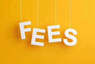 Letters spelling fee's on string
