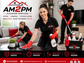 AM2PM cleaning team delivering spotless interior cleaning services.