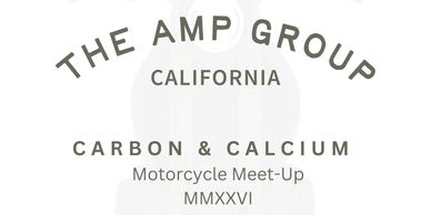 Logo for The AMP Group's California Motorcycle Meet-Up.