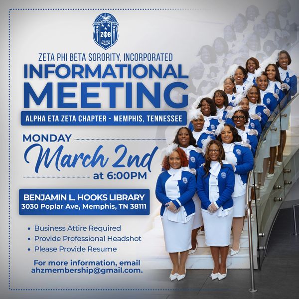 The Memphis Zetas Spring 20206 Informational Meeting