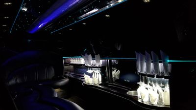 A view of the interior of a limo