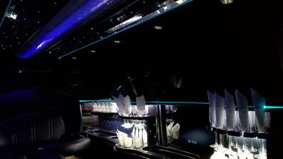 A view of the interior of a limo