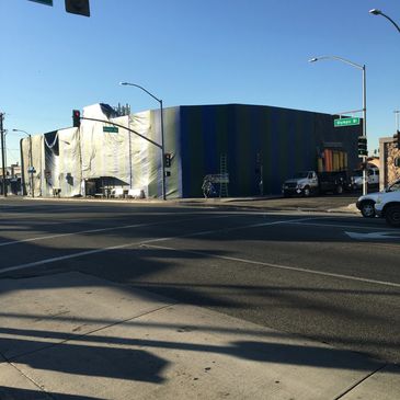 Building under renovation on Olympic Blvd.