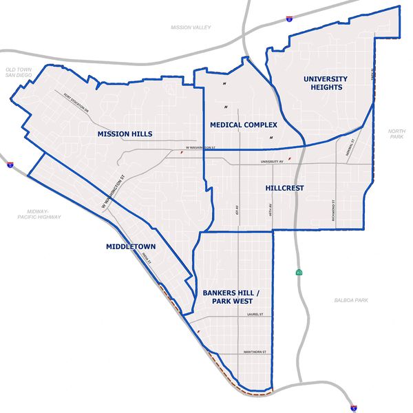 Map of the Uptown Planning Area. Source: City of San Diego