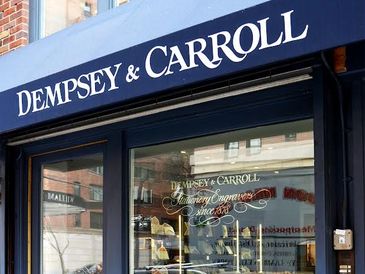 Storefront of Dempsey &amp; Carroll, a luxury engravers shop.
