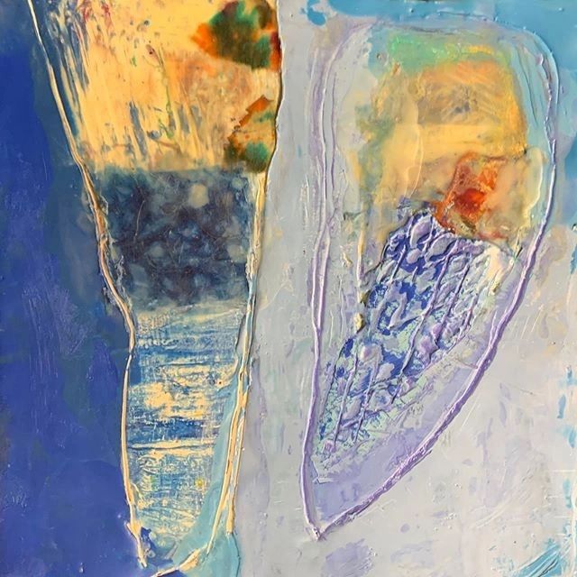 encaustic, encaustic art, mixed media, original art, duality, layers in painting