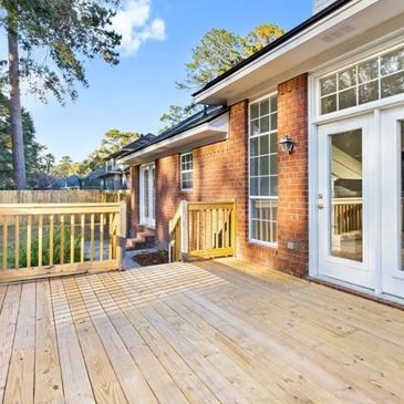 Custom built wood deck