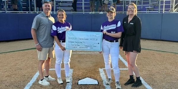 Pictured: Brian Jardine (Howerton representative), Kaylei VanDewark (LT Senior), Kate Jones (LT Seni
