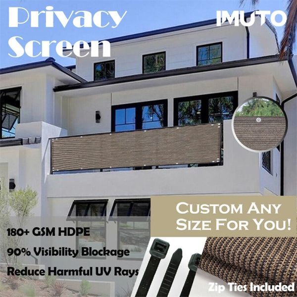 Privacy screen for balconies with custom sizing and UV protection.