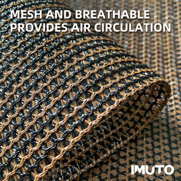 Close-up of breathable mesh fabric promoting air circulation.