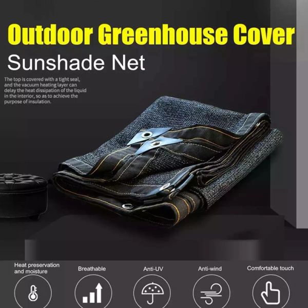 Outdoor greenhouse cover sunshade net with insulation and UV protection.