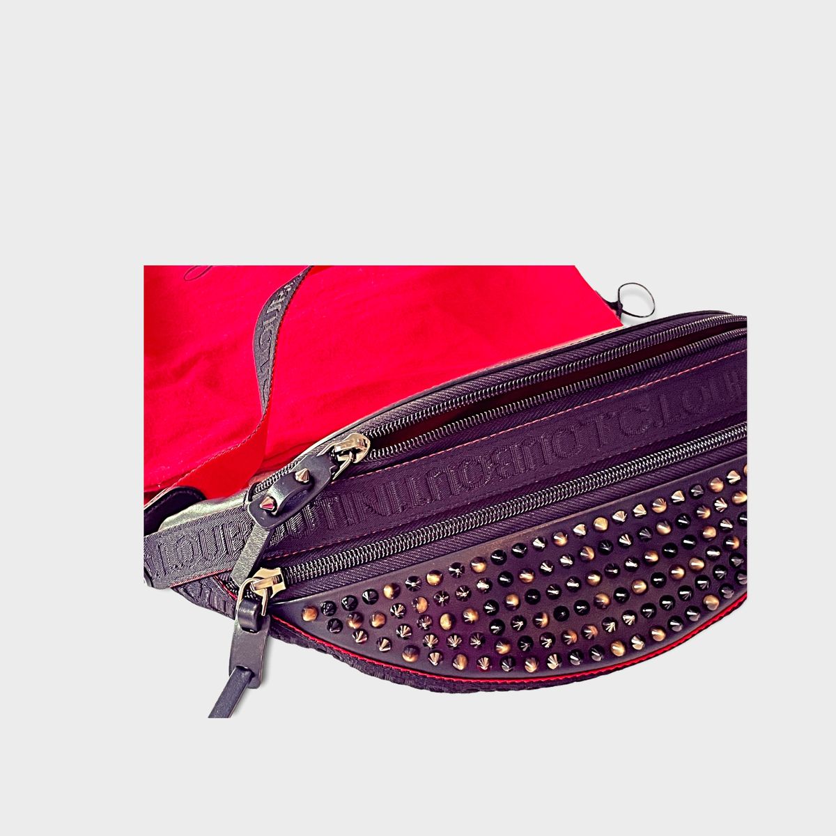 Shop Christian Louboutin ParisNYC Spiked Belt Bag