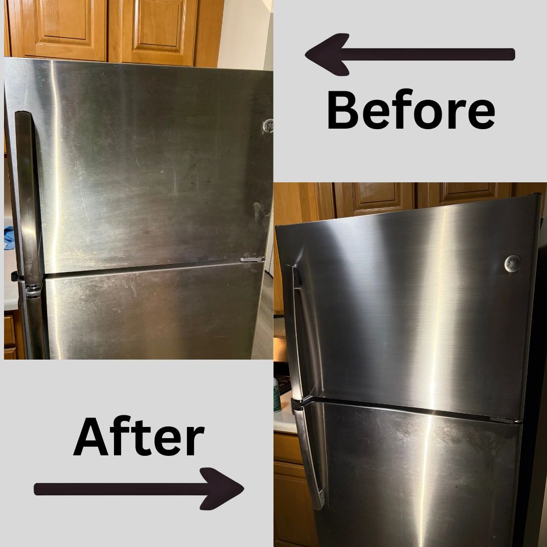 Refrigerator Freezer Door Stainless Steel Scratch Removal 
