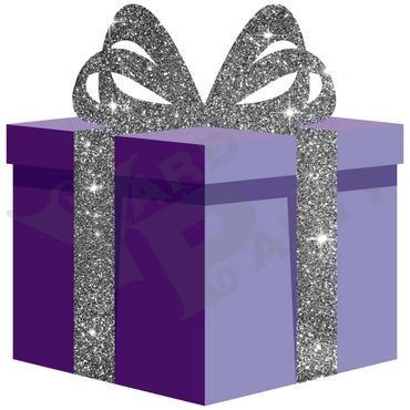 Gift - Purple with Silver Glitter Bow