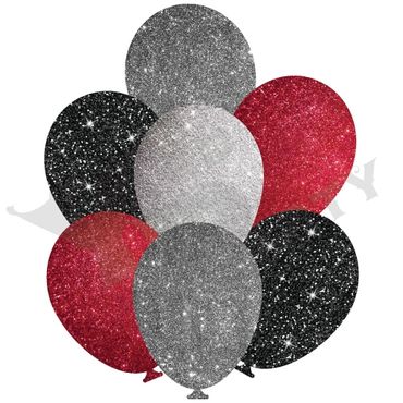 Balloon - Black, Silver, & Red Bundle