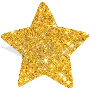 Star - Gold Glitter 3D 